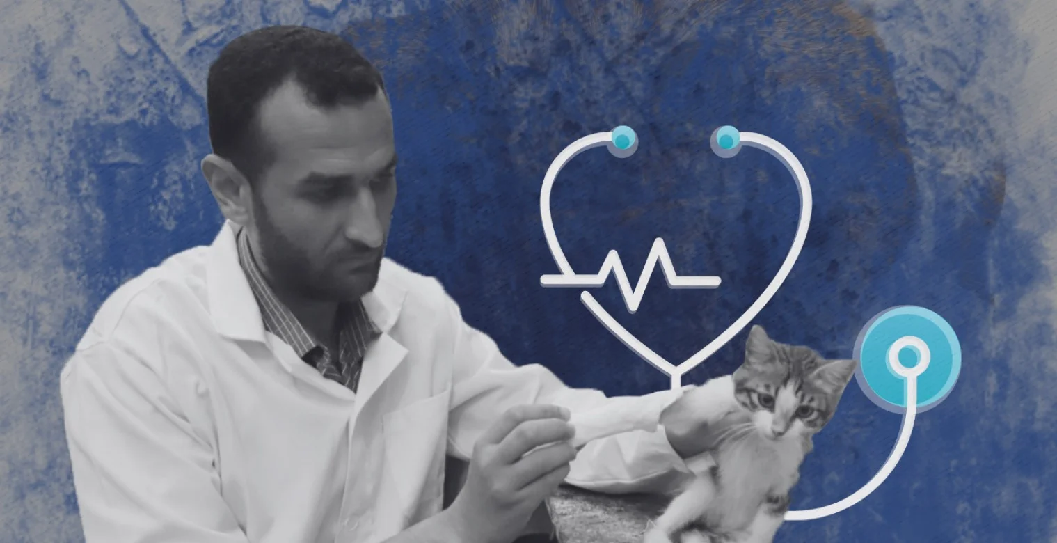  شقيقان من غزة يعملان على تجبير الطيور والحيوانات