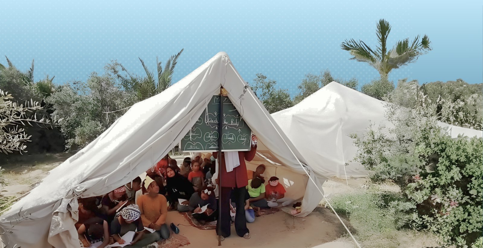 على وقع الرصاص: خيام تعليمية قرب الخط الأصفر